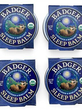 4x Badger Sleep Balm Lavender & Bergamot 0.75 oz Natural Sleep Support EXP 8/28